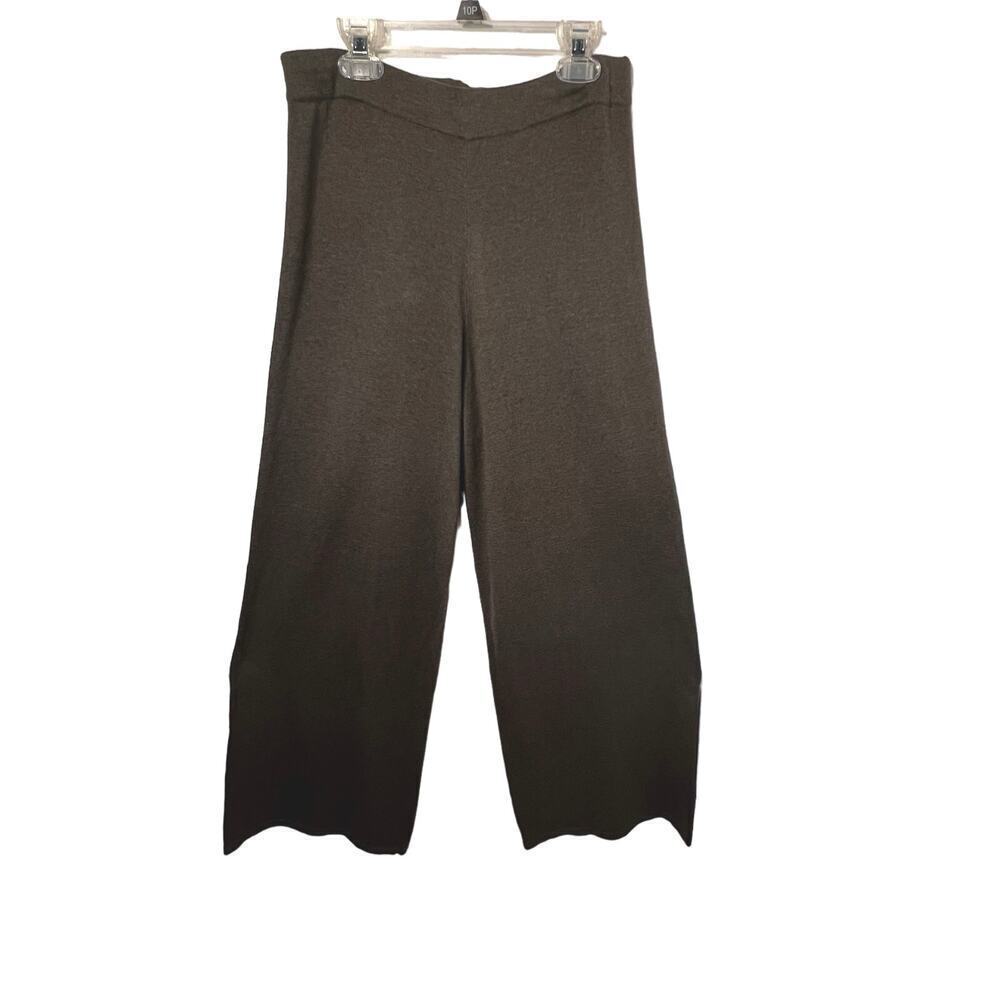 MNG mango, M, elastic waist wide leg hi rise bohemian Y2K olive sweater pants 